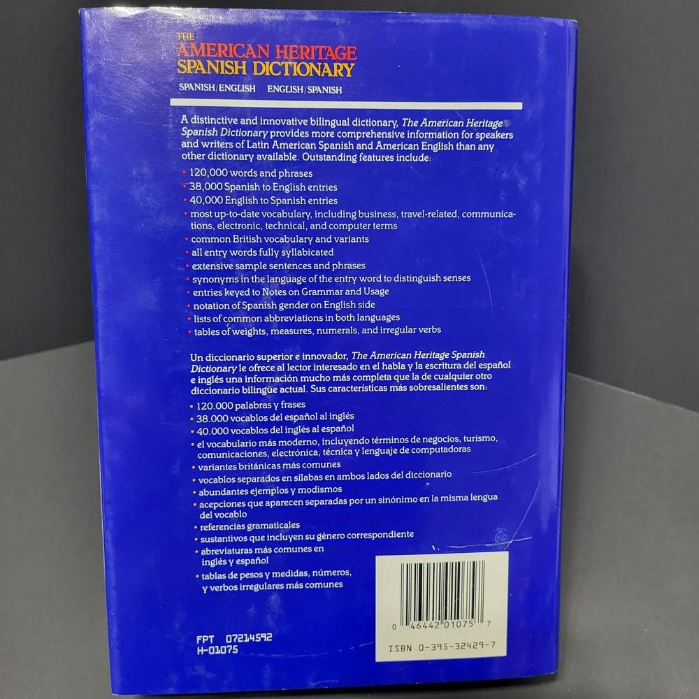 The American Heritage Spanish‎ Dictionary English Spanish Bilingual